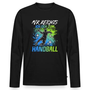 Handballer Handball Spieler Spruch Handballspieler - Männer Premium Bio Langarmshirt - Schwarz - Vorne - Nico (187cm)