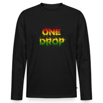 One Drop Reggae Riddim Musik Jamaika Roots Onedrop - Männer Premium Bio Langarmshirt - Schwarz - Vorne - Nico (187cm)