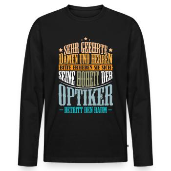 Optiker Augenoptiker - Männer Premium Bio Langarmshirt - Schwarz - Vorne - Nico (187cm)