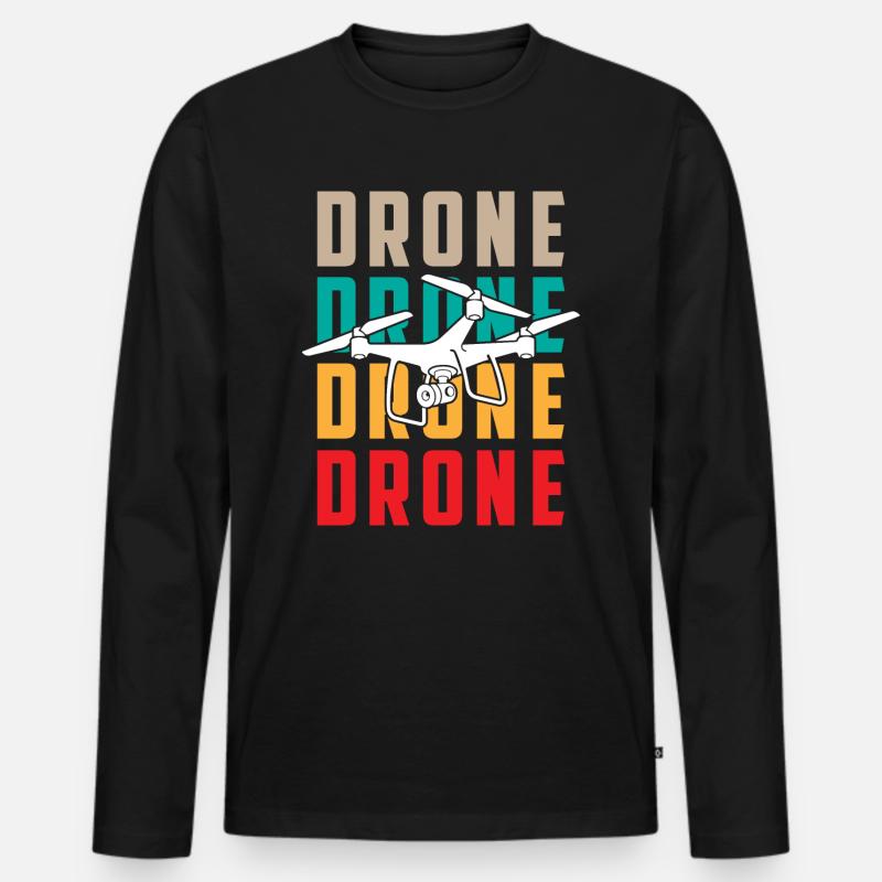 Drone - Männer Premium Bio Langarmshirt - Schwarz