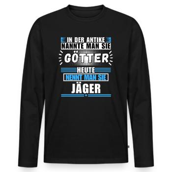 Les dieux dans l’Antiquité. Aujourd’hui Hunter - T-shirt manches longues Premium bio Homme - noir - Devant - Nico (187cm)