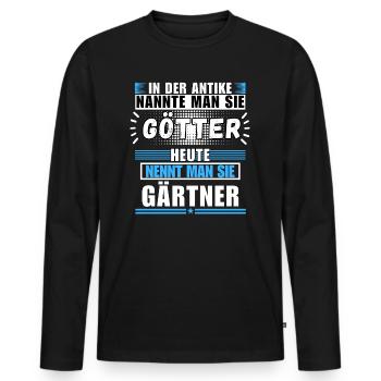 Les dieux dans l’Antiquité. Aujourd’hui Jardinier - T-shirt manches longues Premium bio Homme - noir - Devant - Nico (187cm)