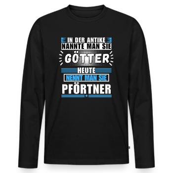 Gods in Antiquity. Today Gatekeeper - Men's Premium Organic Long Sleeve Shirt - black - Front - Nico (187cm)