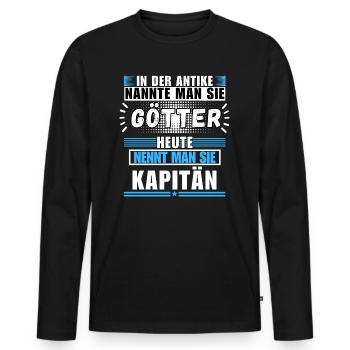 Les dieux dans l’Antiquité. Le capitaine d’aujourd’hui - T-shirt manches longues Premium bio Homme - noir - Devant - Nico (187cm)