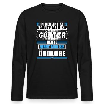 Gods in Antiquity. Now an ecologist - Men's Premium Organic Long Sleeve Shirt - black - Front - Nico (187cm)