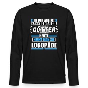 Götter in der Antike. Heute Logopäde - Männer Premium Bio Langarmshirt - Schwarz - Vorne - Nico (187cm)