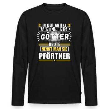 Gods in antiquity. Gatekeeper today - Men's Premium Organic Long Sleeve Shirt - black - Front - Nico (187cm)