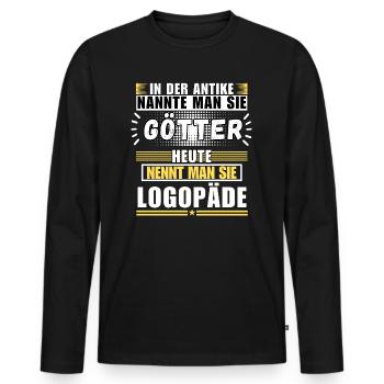 Götter in der Antike. Heute Logopäde - Männer Premium Bio Langarmshirt - Schwarz - Vorne - Nico (187cm)