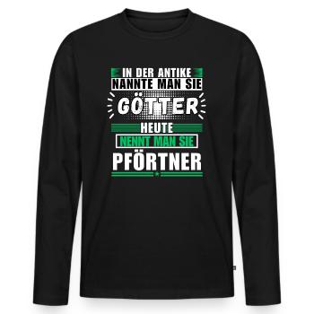 Gods in Antiquity. Today Gatekeeper - Men's Premium Organic Long Sleeve Shirt - black - Front - Nico (187cm)