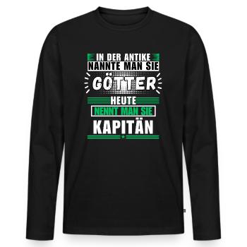 Les dieux dans l’Antiquité. Le capitaine d’aujourd’hui - T-shirt manches longues Premium bio Homme - noir - Devant - Nico (187cm)