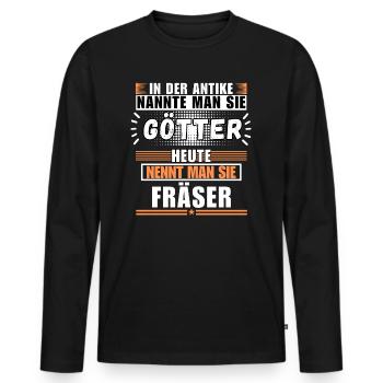 Gods in Antiquity. Today Milling Cutters - Men's Premium Organic Long Sleeve Shirt - black - Front - Nico (187cm)