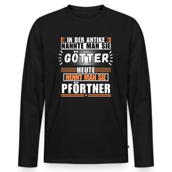 Gods in Antiquity. Today Gatekeeper - Men's Premium Organic Long Sleeve Shirt - black - Front - Nico (187cm)