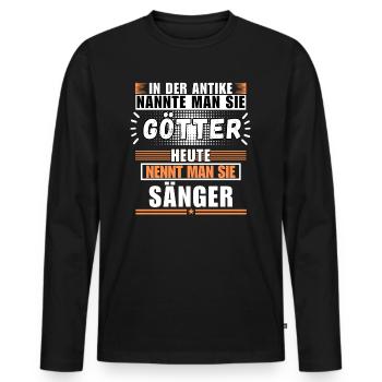 Gods in Antiquity. Today Singer - Men's Premium Organic Long Sleeve Shirt - black - Front - Nico (187cm)