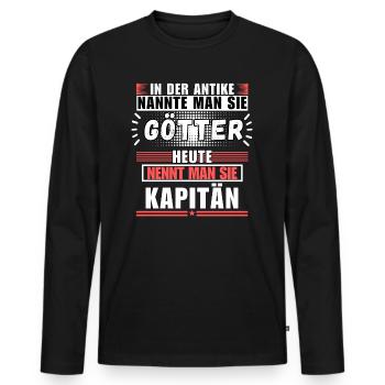 Les dieux dans l’Antiquité. Le capitaine d’aujourd’hui - T-shirt manches longues Premium bio Homme - noir - Devant - Nico (187cm)