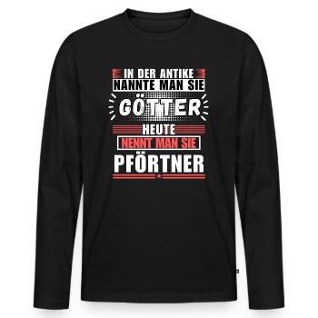 Gods in Antiquity. Today Gatekeeper - Men's Premium Organic Long Sleeve Shirt - black - Front - Nico (187cm)