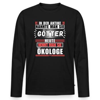 Gods in Antiquity. Now an ecologist - Men's Premium Organic Long Sleeve Shirt - black - Front - Nico (187cm)
