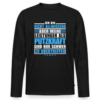 Unsurpassed performance as a cleaner - Men's Premium Organic Long Sleeve Shirt - black - Front - Nico (187cm)