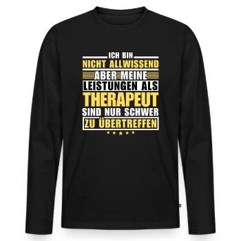 Unübertroffene Leistung als Therapeut - Männer Premium Bio Langarmshirt - Schwarz - Vorne - Nico (187cm)