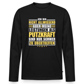 Unsurpassed performance as a cleaner - Men's Premium Organic Long Sleeve Shirt - black - Front - Nico (187cm)