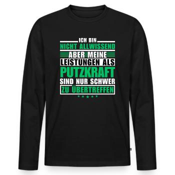 Unsurpassed performance as a cleaner - Men's Premium Organic Long Sleeve Shirt - black - Front - Nico (187cm)