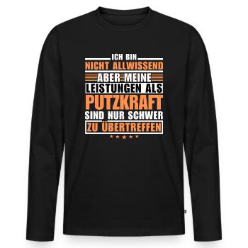 Unsurpassed performance as a cleaner - Men's Premium Organic Long Sleeve Shirt - black - Front - Nico (187cm)