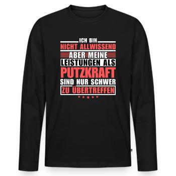 Unsurpassed performance as a cleaner - Men's Premium Organic Long Sleeve Shirt - black - Front - Nico (187cm)