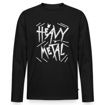 Heavy Metal - T-shirt manches longues Premium bio Homme - noir - Devant - Nico (187cm)