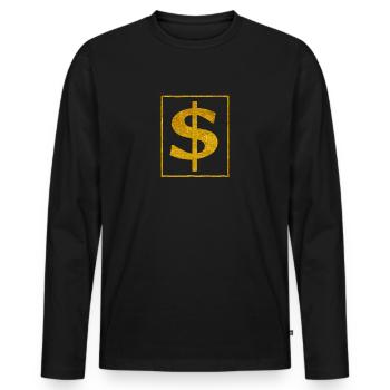 dollar - Men's Premium Organic Long Sleeve Shirt - black - Front - Nico (187cm)