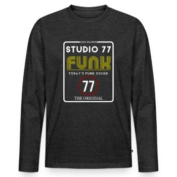Studio 77 Funk - T-shirt manches longues Premium bio Homme - anthracite chiné - Devant - Nico (187cm)