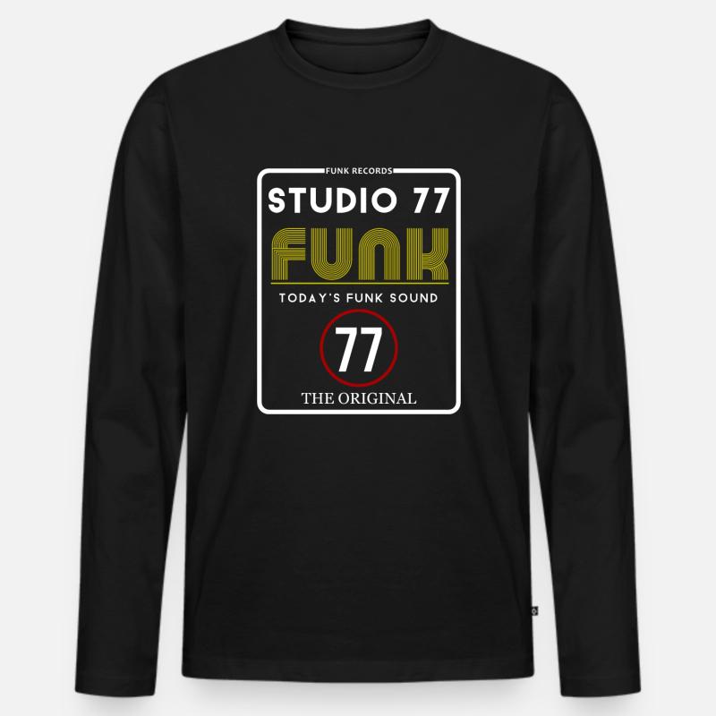 Studio 77 Funk - Männer Premium Bio Langarmshirt - Schwarz