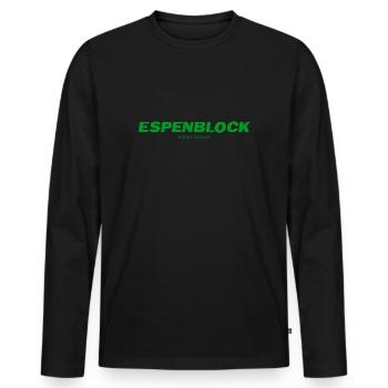 Espen block - Men's Premium Organic Long Sleeve Shirt - black - Front - Nico (187cm)