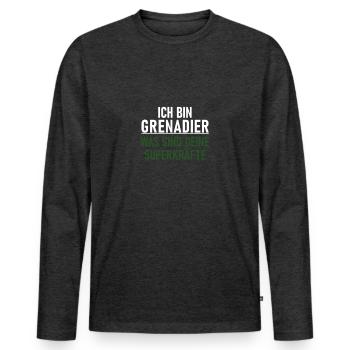 Grenadier - Männer Premium Bio Langarmshirt - Anthrazit meliert - Vorne - Nico (187cm)