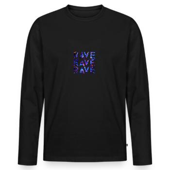 Rave Rave Rave - Men's Premium Organic Long Sleeve Shirt - black - Front - Nico (187cm)