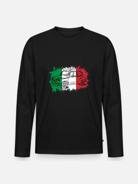 Italy Italy Auto Flag - Men's Premium Organic Long Sleeve Shirt - black