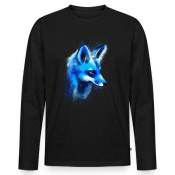 Fox hand-drawn - Men's Premium Organic Long Sleeve Shirt - black - Front - Nico (187cm)