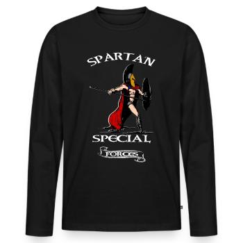 Sparte Guerrier spartiate - T-shirt manches longues Premium bio Homme - noir - Devant - Nico (187cm)
