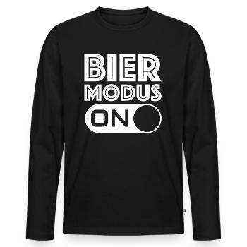 Bier modus on | grillen, Party, Freunde - Männer Premium Bio Langarmshirt - Schwarz - Vorne - Nico (187cm)