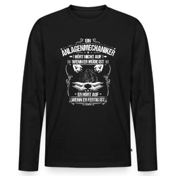 Anlagenmechaniker/Anlagenmechanik/Anlagenbau - Männer Premium Bio Langarmshirt - Schwarz - Vorne - Nico (187cm)