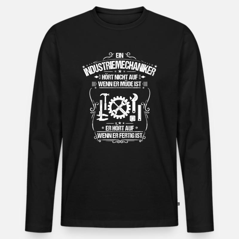 Industriemechaniker/Industriemechanik/Industrie - Männer Premium Bio Langarmshirt - Schwarz