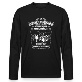 Konstruktionsmechaniker/Konstruktionsmechanik - Männer Premium Bio Langarmshirt - Schwarz - Vorne - Nico (187cm)