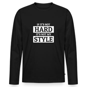 Hardstyle Merchandise Hardstyle T-shirt Rawstyle - Männer Premium Bio Langarmshirt - Schwarz - Vorne - Nico (187cm)