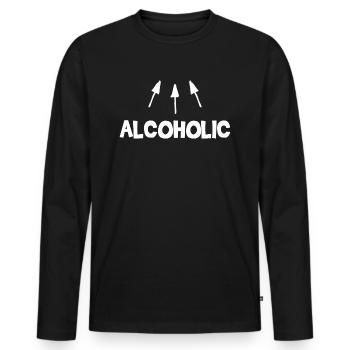 Alkohol - Männer Premium Bio Langarmshirt - Schwarz - Vorne - Nico (187cm)