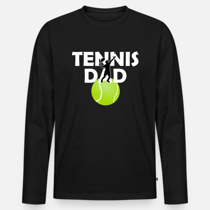 Tennis - Männer Premium Bio Langarmshirt - Schwarz