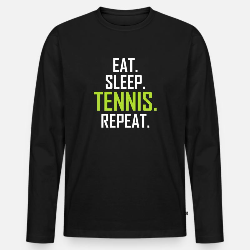 Tennis - Männer Premium Bio Langarmshirt - Schwarz