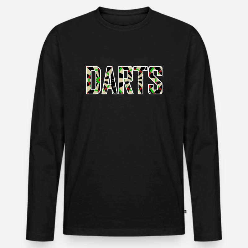 Dart - Männer Premium Bio Langarmshirt - Schwarz