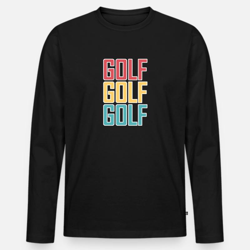 Golf Golf Golf - Männer Premium Bio Langarmshirt - Schwarz