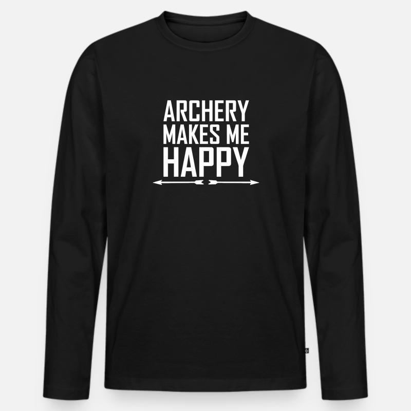 Bogenschießen - Männer Premium Bio Langarmshirt - Schwarz