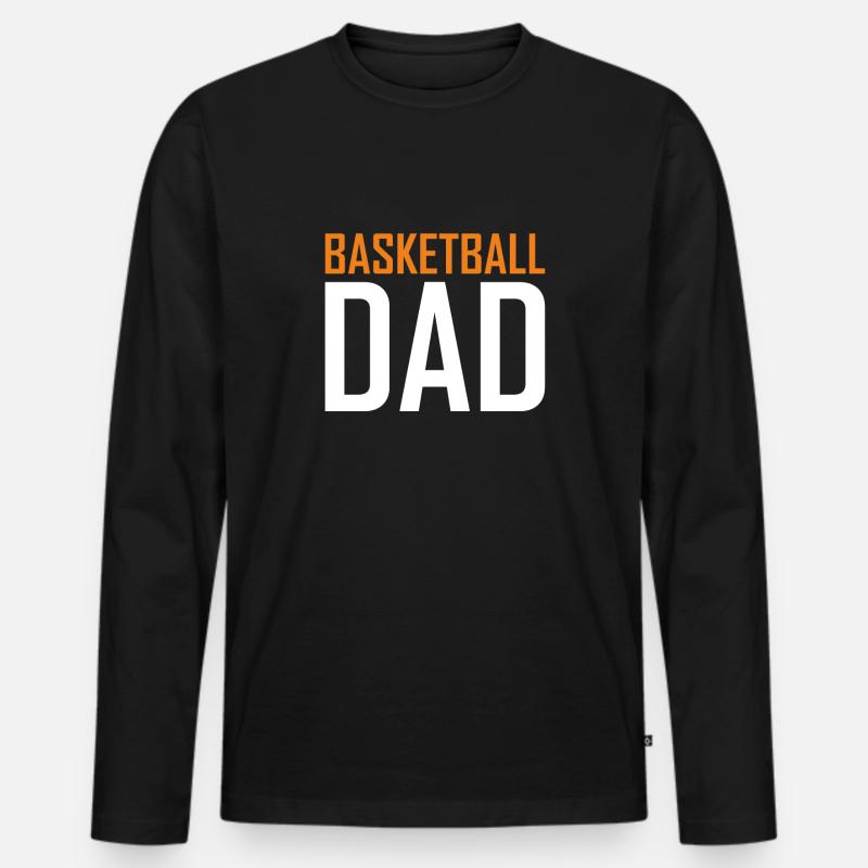 Basketball Dad - Männer Premium Bio Langarmshirt - Schwarz