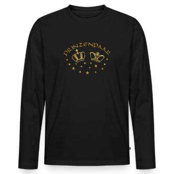 Prinzenpaar in Gold | Karneval | Kostüm | Fasching - Männer Premium Bio Langarmshirt - Schwarz - Vorne - Nico (187cm)