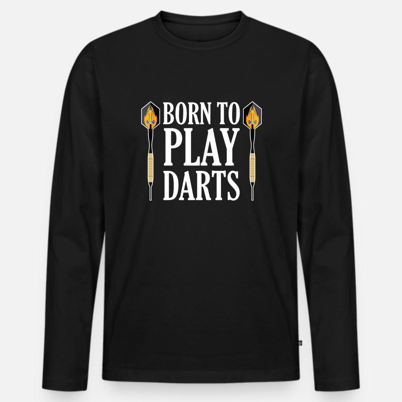 Darts - Männer Premium Bio Langarmshirt - Schwarz